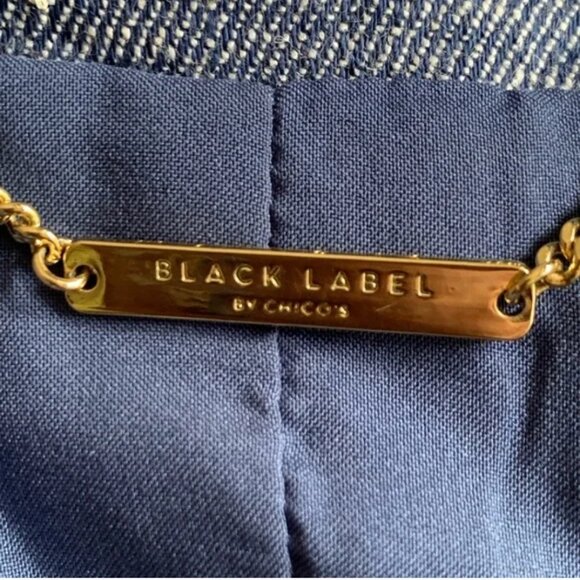 Chico's Blue Linen Blend Blazer Size Chico's 2 - Picture 8 of 9